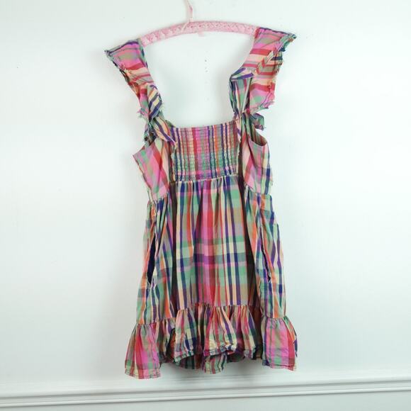 Pilcro Short Sleeve Mini Babydoll Dress Large Anthropologie Plaid Cowgirl Preppy - Picture 8 of 8